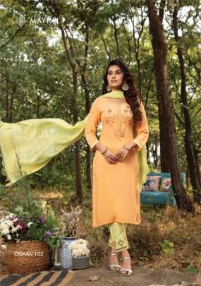Ogaan Neck Work Straight Kurtis Cataloge By Mayree Brand