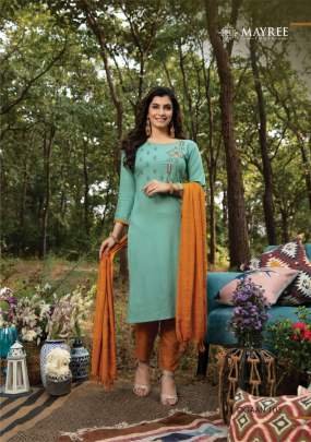 Ogaan Neck Work Straight Kurtis Cataloge By Mayree Brand