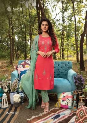 Ogaan Neck Work Straight Kurtis Cataloge By Mayree Brand