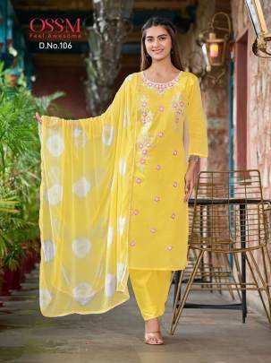 OLIVIA Premium Quality Mul Cotton Kurti Pant Set with Dupatta