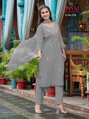 OLIVIA Premium Quality Mul Cotton Kurti Pant Set with Dupatta