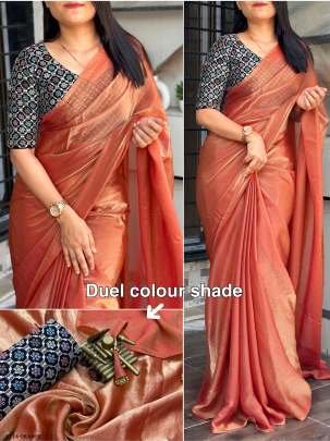 Orange Attractive Party Wear Pure Liquid Satin Saree