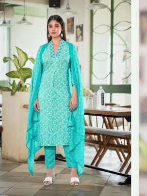 Para Studio Cotton House Designer 3pcs Kurti Set