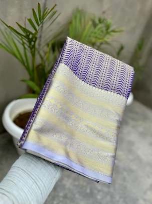 Party Wear Banarasi Tissue Silk Lavender Saree