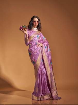 Party Wear Khalissi Silk Brand Handloom Weaving Satin Silk Saree