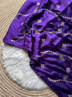 Party Wear Purple Jimmy Choo Handwork Saree