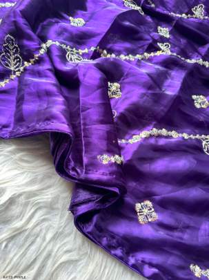 Party Wear Purple Jimmy Choo Handwork Saree