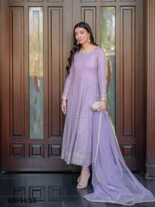 Party Wear Sequinse Anarkali Gown With Duppatta