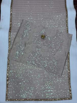 Party Wear Silver Georgette with Sequins Work Bollywood Saree