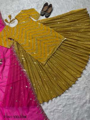 Party Wear Yellow Georgette Lehenga Choli