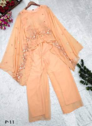 Peach Pounch Top and Palazza Set