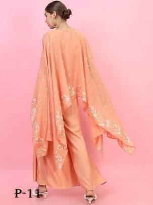 Peach Pounch Top and Palazza Set