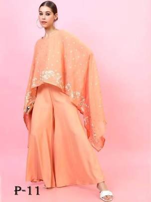 Peach Pounch Top and Palazza Set