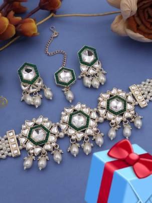 Pearl Choker Set  Green 5