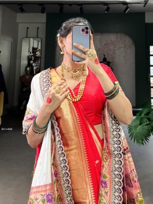 Perfect Red Silk Saree for festive and traditional occasions