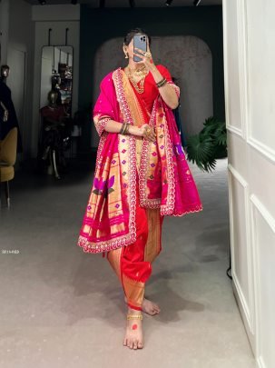 Perfect Red Silk Saree for festive and traditional occasions