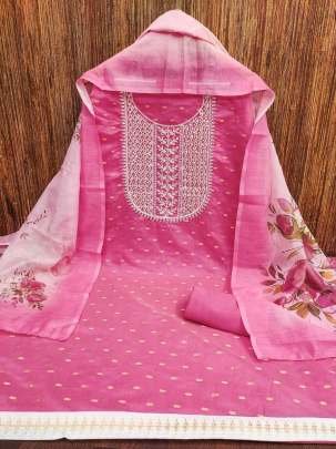 Pink Fancy Regular wear Santoon Unstitch Suits