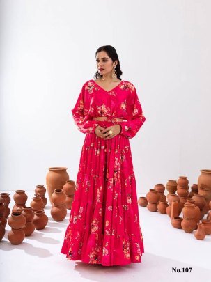 Pink Floral Indo Western Dress