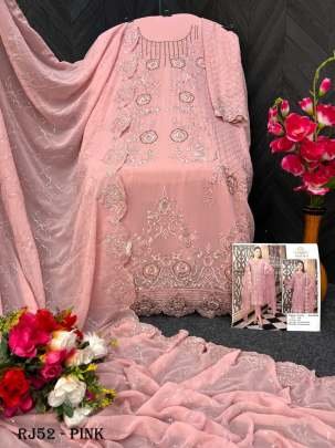 Pink Heavy Faux Georgette Party Wear Pakistani Suit