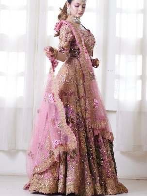 Pink Wedding Designer Georgette Lehenga Choli