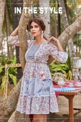 Pirohi Bawaal Pure Mul Printed Tunic Top