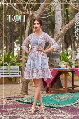 Pirohi Bawaal Pure Mul Printed Tunic Top