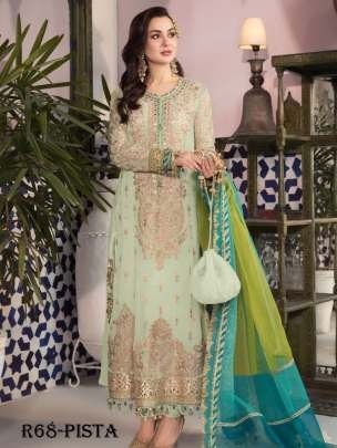 Pista Designer Sequence Work Georgette Semi Stitched Suits