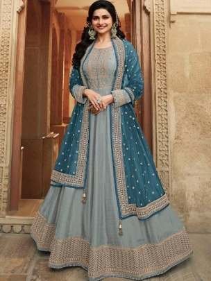 Prachi Desai Wear Anarkali Type Rama Gown With Dupatta