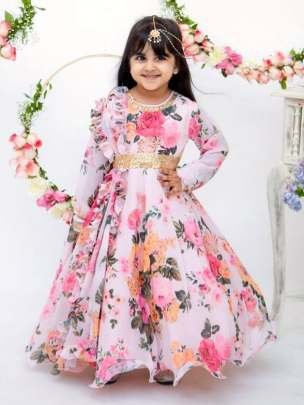 Premium Fox Georgette Kid Gown With Dupatta