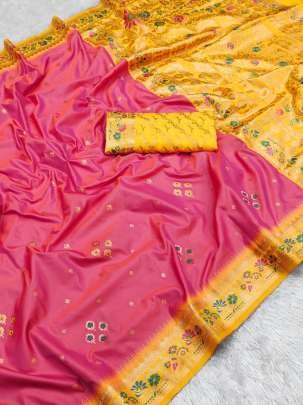 Premium Pink Color Pure Banarasi Silk Saree