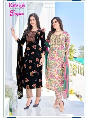 Kavya Deepika vol 13 Capsule Print Embroidered Neck Kurti  Bottom Set with Dupatta