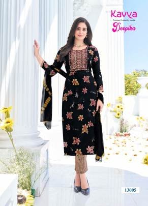 Kavya Deepika vol 13 Capsule Print Embroidered Neck Kurti  Bottom Set with Dupatta