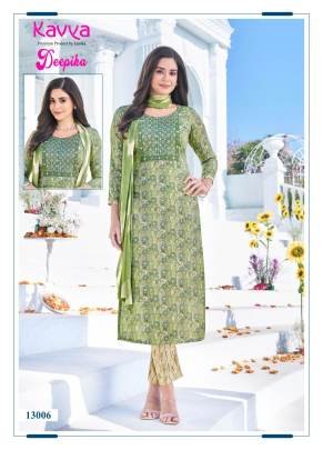 Kavya Deepika vol 13 Capsule Print Embroidered Neck Kurti  Bottom Set with Dupatta