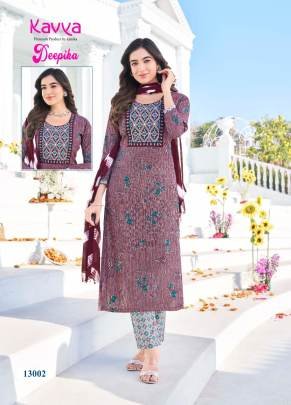 Kavya Deepika vol 13 Capsule Print Embroidered Neck Kurti  Bottom Set with Dupatta