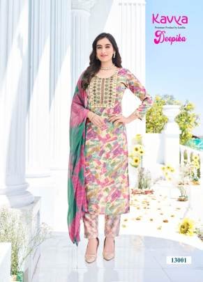 Kavya Deepika vol 13 Capsule Print Embroidered Neck Kurti  Bottom Set with Dupatta