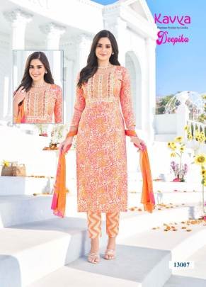 Kavya Deepika vol 13 Capsule Print Embroidered Neck Kurti  Bottom Set with Dupatta