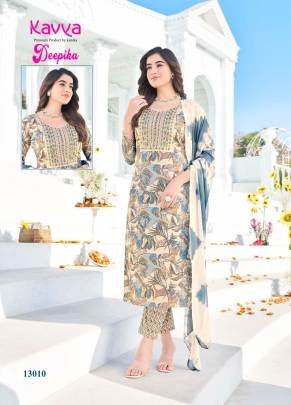 Kavya Deepika vol 13 Capsule Print Embroidered Neck Kurti  Bottom Set with Dupatta