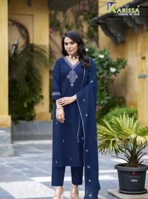 Present Hiya Heavy Dabu Cotton Kurtis Set With Thread Work By Karissa Brand