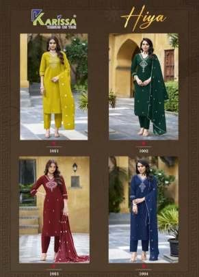 Present Hiya Heavy Dabu Cotton Kurtis Set With Thread Work By Karissa Brand