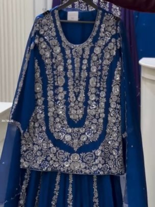 Presenting New Blue Palazo Set With Sequence Touch