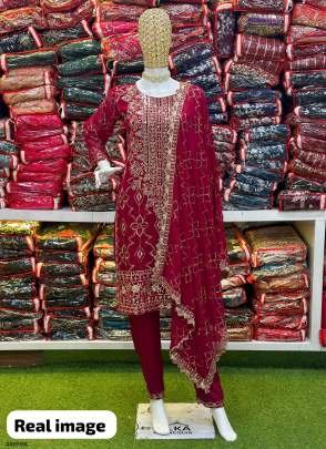 Pure Georgette Sequence Designer Pink Readymade Suit