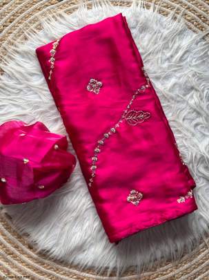 Pure Jimmy Choo Rani Pink Saree 