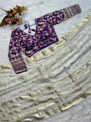 Pure Viscose Saree With Readymade wine Blouse 