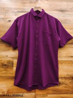 Purple Cotton Mens Shirt