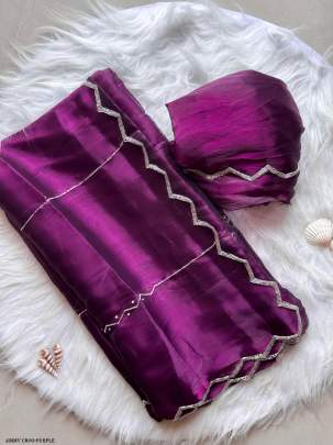 Purple Designer Handwork Jimmy Choo Saree