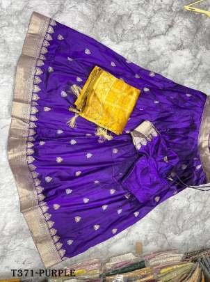 Purple Jaquard Silk Lehenga Choli