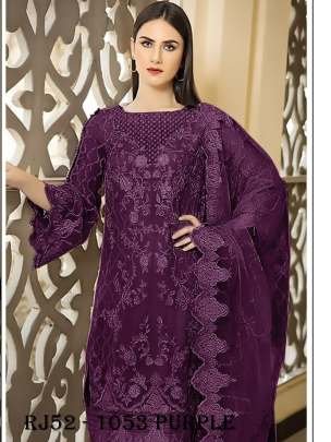 Purple  Khatli Work Georgette Pakistani Suit