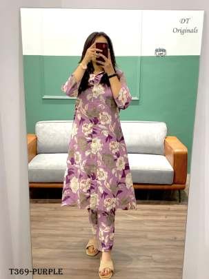 Purple Lilan Cotton Co ord Set