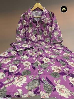 Purple Lilan Cotton Co ord Set