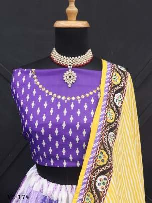 Purple Navaratri Digital Printed Cotton Lehenga Choli 2